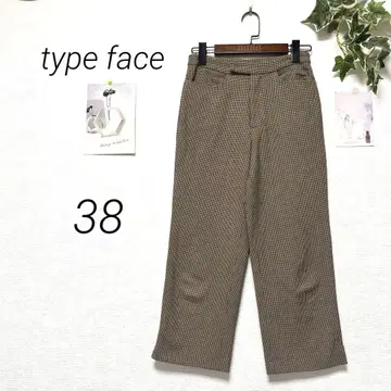 9646 type face 천장 격자 무늬 크롭 팬츠 사이즈 38