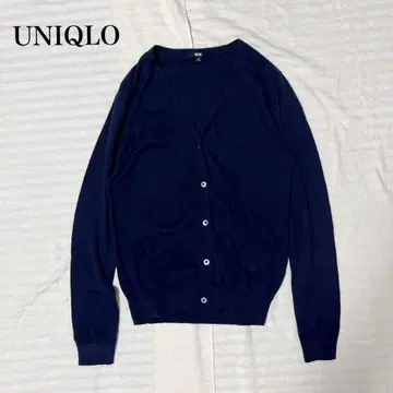 유니클로 얇은 소재 니트 가디건 겉옷 V넥 코튼 100 세탁 가능 무지
