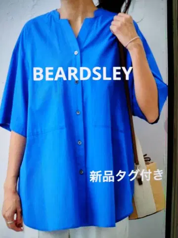 [비어즐리] 시어 스트라이프 2way 셔츠 파랑 택 포함 새상품