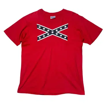 Hanes 빨간색 티셔츠 Rebel Flag 컨페더레이션 플래그