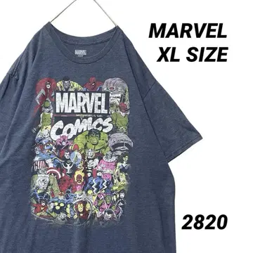 MARVEL 마블 아메리칸 코믹스 캐릭터 티셔츠 XL 네이비 그레이