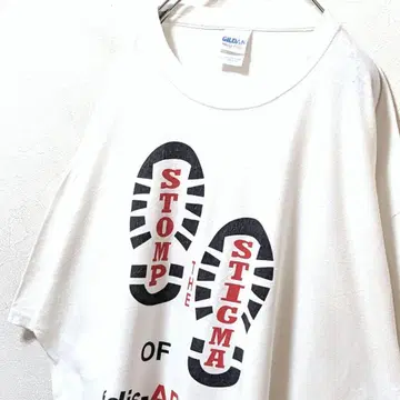 길단 스톰프 스티그마 디스어빌리티 티셔츠 화이트 화이트 XL 구제 의류