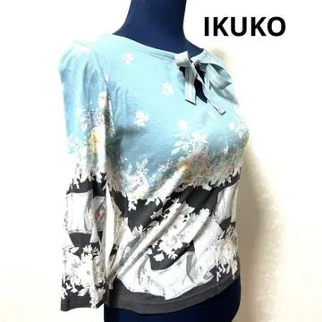 IKUKO 꽃무늬 리본 포함 긴팔 상의 24A404