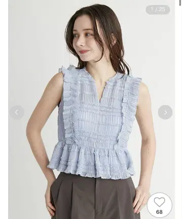 셔링 프릴 블라우스 셀포드