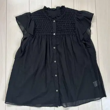 투모로우랜드 Ballsey 블랙 프릴 반팔 블라우스