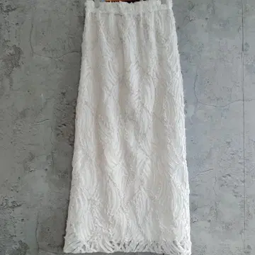 CAPRICIEUX LEMAGE 라인 레이스 타이트 스커트 화이트 38