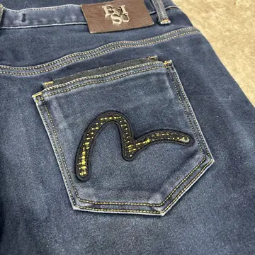 Evisu 다크 블루 데님 36