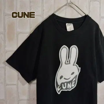 CUNE T셔츠 반팔 블랙 프린트