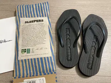 SLEEPERS 론 헤르만 테이퍼드 플랫폼 샌들 블랙