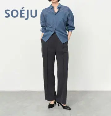 소주 오가닉 코튼 시어 셔츠 BLUE