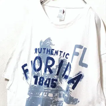 델타 플로리다 1845 빅 로고 T셔츠 화이트 XL 구제 의류