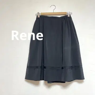 르네 Rene 무릎 기장 스커트 블랙 XS 일본제 여성용 새상품급