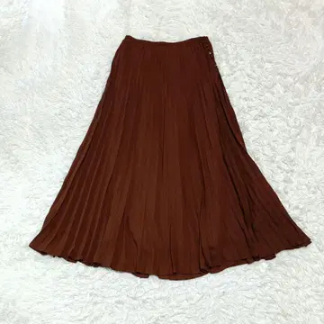 LOUNIE 루니 플리츠 롱 스커트 38 브라운