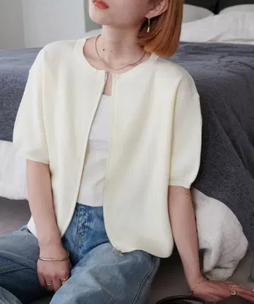 DISCORT 라이트 스폰디쉬 W 지퍼 가디건