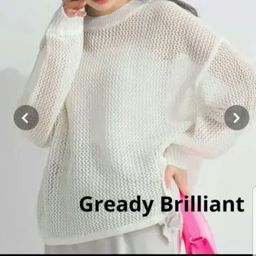 Gready Brilliant 기마메쉬 크루 니트 화이트