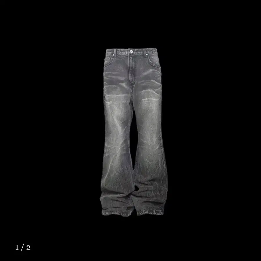 EMOSTANCECLUB LEATHERPATCH FLARED JEANS 1) emostanceclub Emostance