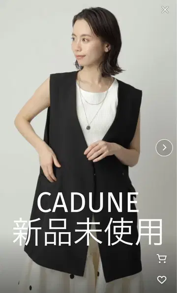 미사용 새상품 CADUNE 노카라 베스트 38 카듀네 블랙 베스트