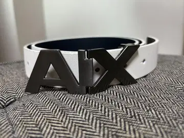 아르마니 가죽 벨트 리버서블 화이트 AX