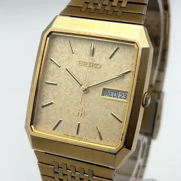 SEIKO MAJESTA 데이데이트 금 골드 쿼츠 남성용 손목시계