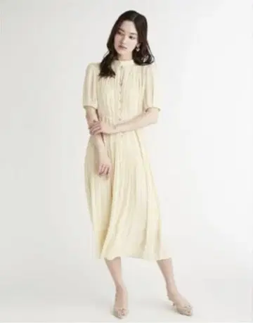 셀포드 플리츠 쉬폰 원피스