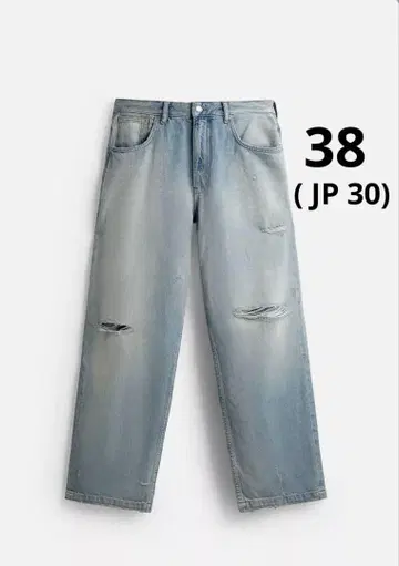 ZARA 자라 데미지 가공 배기 핏 청바지 새상품, 미사용