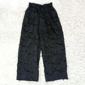 Ample 앰플 야마다야 h 꽃무늬 자카드 와이드 팬츠 허리밴딩