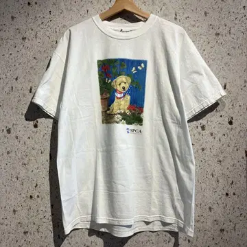00s SPCA INTERNATIONAL 아트 티셔츠 화이트