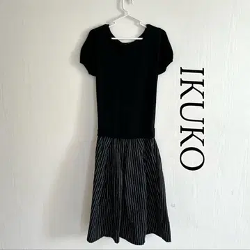 IKUKO 이쿠코 도킹 맥시 길이 원피스 이소재 니트 코튼
