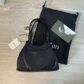 as'on 블랙 숄더백 수납 가방 포함