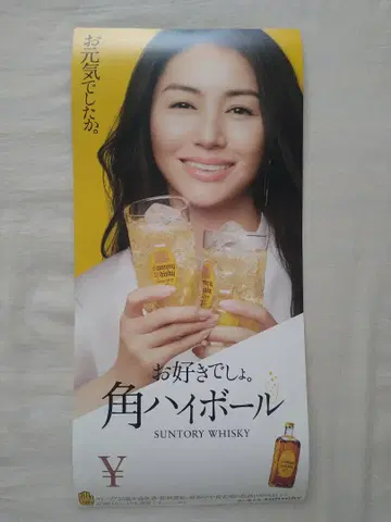 소량 있음! 이가와 하요 산토리 가쿠 하이볼 소형 포스터