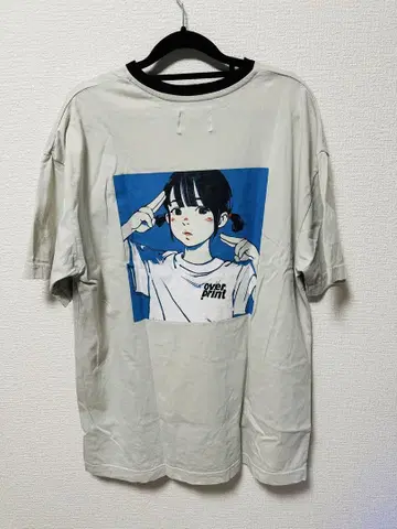 오버프린트 나에나노 POPART 티셔츠 그레이 L 사이즈
