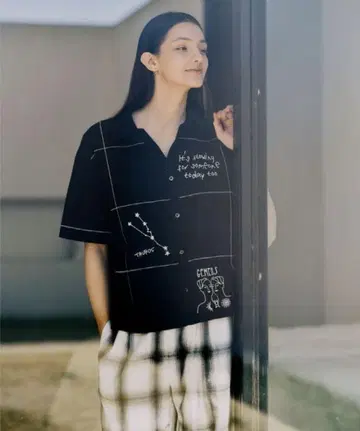 BEAMS 빔즈 자수 블록 셔츠