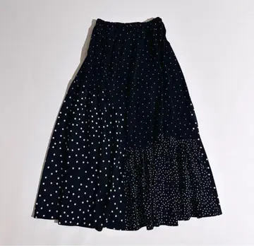 BEARDSLEY 비어즐리 도트 패치워크 롱 스커트