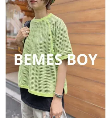 BEAMS BOY 메쉬 링거 숏 슬리브 티셔츠