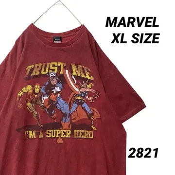USA 구제 티셔츠 XL 사이즈 MARVEL 캡틴 아메리카 아이언맨