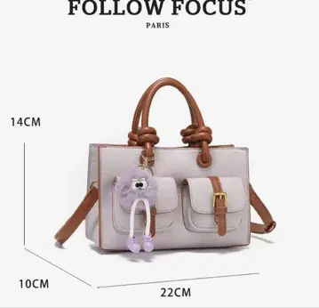FOLLOW FOCUS 연보라 숄더백 천연 가죽