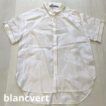 blancvert 블랑 베일 반팔 셔츠 화이트