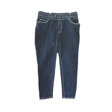 빅 사이즈 데님 팬츠 전체 밴딩 허리끈 G 파소 청바지 파랑