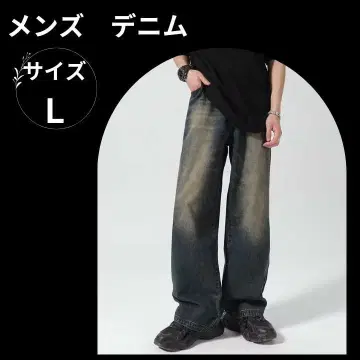 *배기 데님 워시드 데님 빈티지 L*
