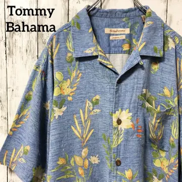 C2219 Tommy Bahama 알로하 셔츠 실크 오픈 카라 셔츠