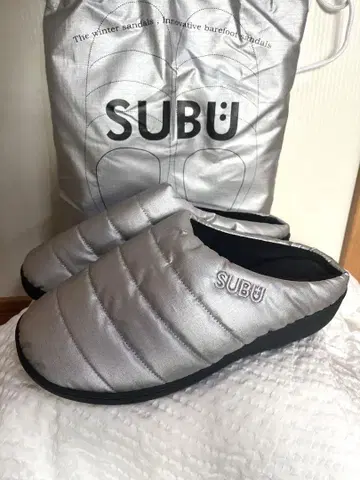 SUBU 샌들 슬리퍼 실버 (Silver) 파우치 포함