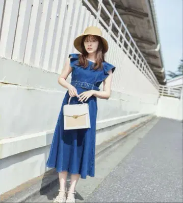프로포션 바디 드레싱 데님 롱 원피스 M
