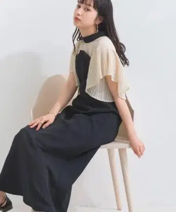 terrace 쉬폰 플리츠 프릴 원피스 결혼식 파티 드레스