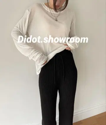 택 포함 새상품 [ DIDOT. ] 시어 롱 슬리브 T셔츠