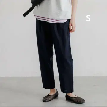 미사용 새상품 studio CLIP 라쿠라쿠 테이퍼드 팬츠 네이비 S
