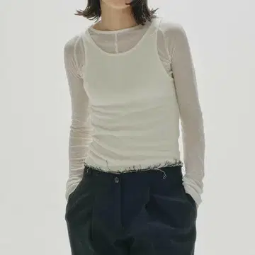 TODAYFUL 레이어드 시스루 롱 티셔츠