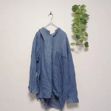 블루블루 데님 블루 긴팔 셔츠 버튼 사이즈 3