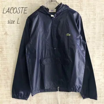 라코스테 자수 로고 LACOSTE 나일론 후드티 네이비 구제 의류 L
