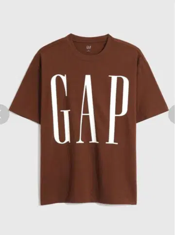 GAP 로고 프린트 티셔츠 브라운