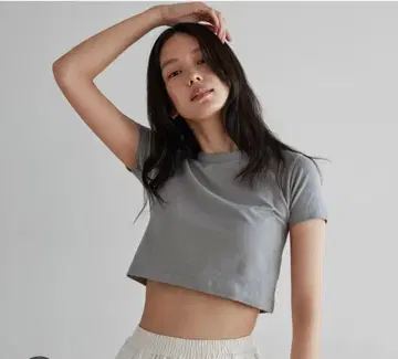미사용 새상품 택시루무린 리사이클 코튼 컴피 크롭 티셔츠